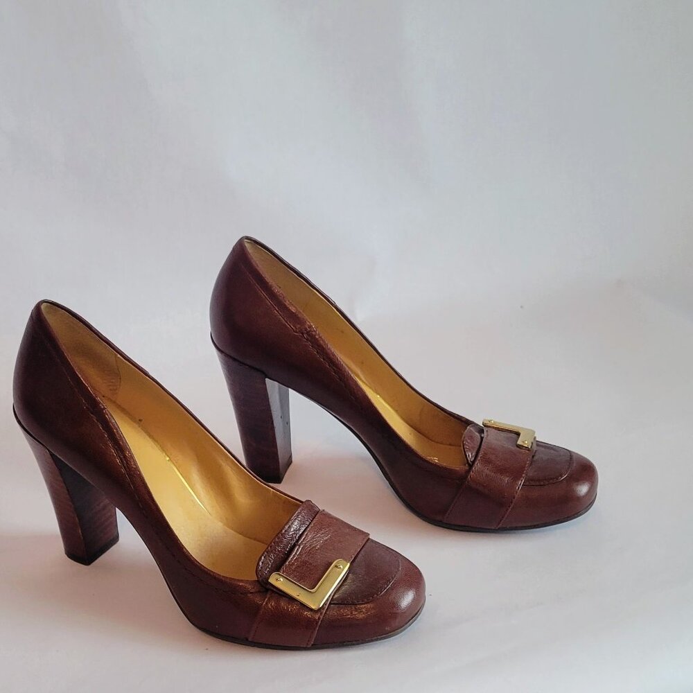 Nine West Tan Heels. Size 8.5